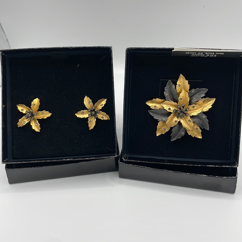 Joan Rivers Brooch & Earring Set Nib - image 1